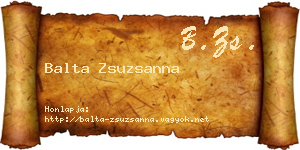 Balta Zsuzsanna névjegykártya